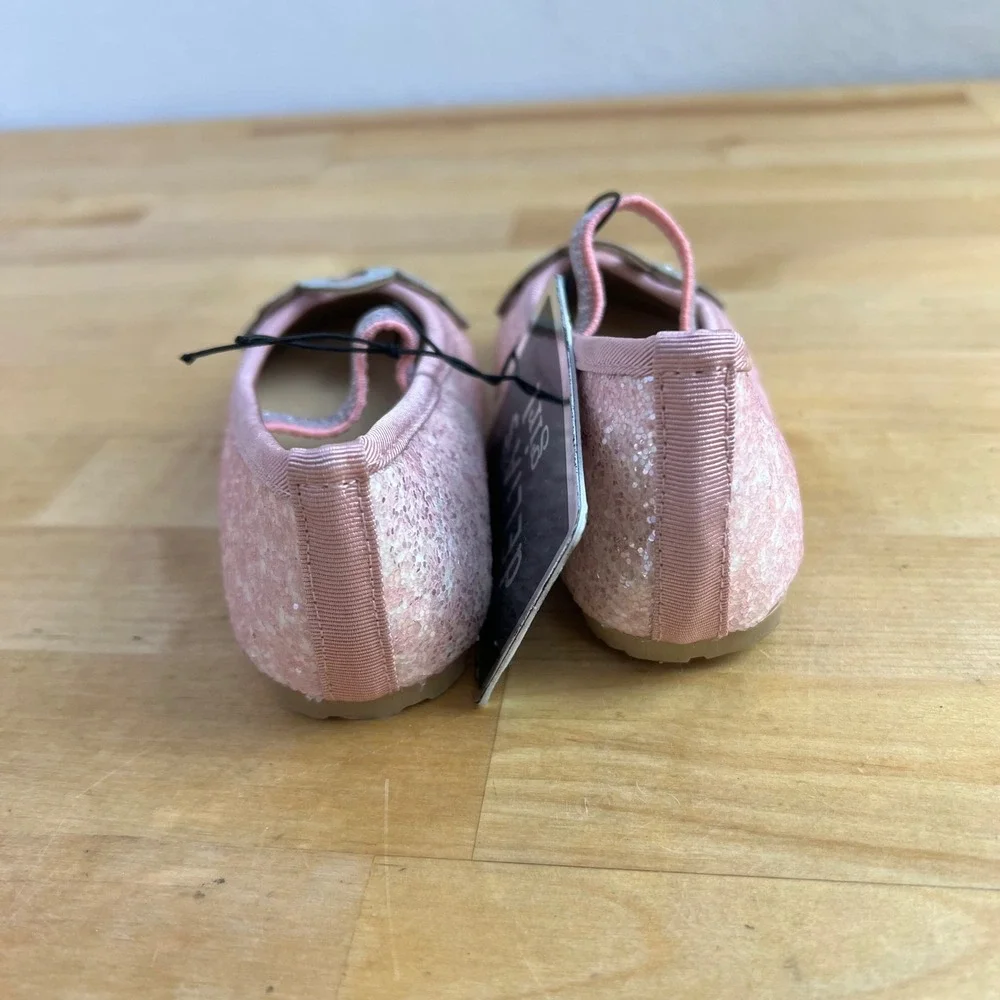 dELiA*s girl Ballet Flat Little Girls Size 5 Pink Glitter Tiara Crown New